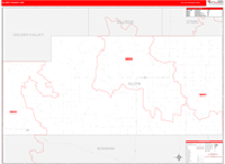 Slope County Wall Map Red Line Style