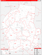 Smith Wall Map Red Line Style