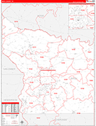 Smith County Wall Map Red Line Style