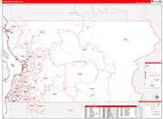 Snohomish Wall Map Red Line Style