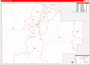 Socorro County Wall Map Red Line Style