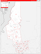 Somerset Wall Map Red Line Style