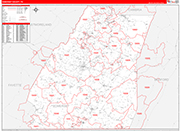 Somerset County Wall Map Red Line Style