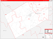 Somervell County Wall Map Red Line Style
