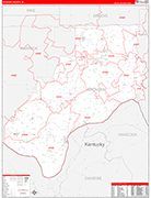 Spencer Wall Map Red Line Style