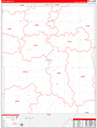 Spink Wall Map Red Line Style