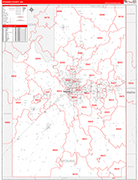 Spokane Wall Map Red Line Style