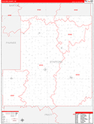 Stafford County Wall Map Red Line Style
