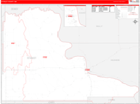 Stanley County Wall Map Red Line Style