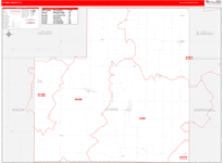 Stark County Wall Map Red Line Style