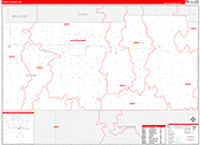 Stark Wall Map Red Line Style
