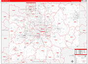 Stark Wall Map Red Line Style