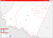 Starr County Wall Map Red Line Style