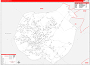 Staunton County Wall Map Red Line Style