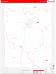 Steele County Wall Map Red Line Style