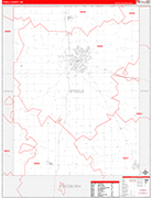 Steele County Wall Map Red Line Style