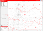 Stephens County Wall Map Red Line Style