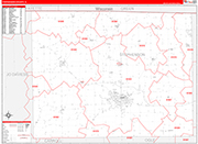 Stephenson County Wall Map Red Line Style