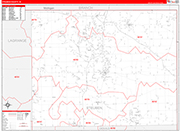 Steuben Wall Map Red Line Style