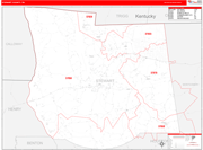 Stewart County Wall Map Red Line Style