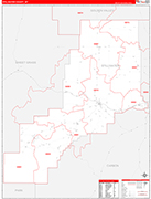 Stillwater County Wall Map Red Line Style