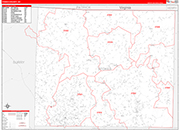 Stokes County Wall Map Red Line Style