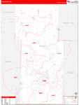 Stone County Wall Map Red Line Style