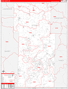 Stone County Wall Map Red Line Style