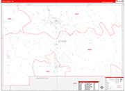 Stone County Wall Map Red Line Style