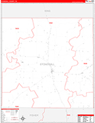 Stonewall County Wall Map Red Line Style