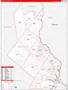 Strafford Wall Map Red Line Style