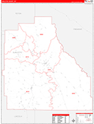 Sublette County Wall Map Red Line Style