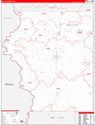 Sullivan Wall Map Red Line Style