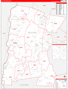 Sullivan Wall Map Red Line Style