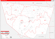 Sullivan Wall Map Red Line Style
