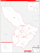 Summit Wall Map Red Line Style