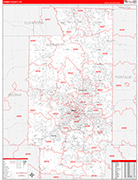 Summit County Wall Map Red Line Style