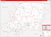 Sumner Wall Map Red Line Style