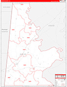 Sumter County Wall Map Red Line Style
