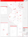 Sumter County Wall Map Red Line Style