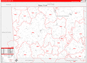 Susquehanna Wall Map Red Line Style