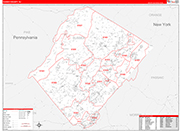 Sussex County Wall Map Red Line Style