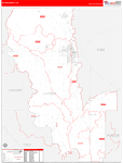 Sutter County Wall Map Red Line Style