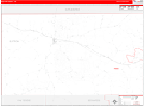 Sutton County Wall Map Red Line Style