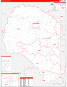 Suwannee County Wall Map Red Line Style