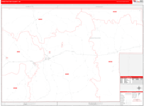 Sweetwater County Wall Map Red Line Style