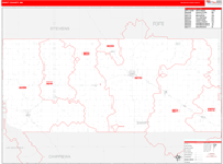 Swift County Wall Map Red Line Style