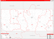 Swift County Wall Map Red Line Style