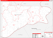 Switzerland Wall Map Red Line Style
