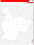 Taliaferro County Wall Map Red Line Style